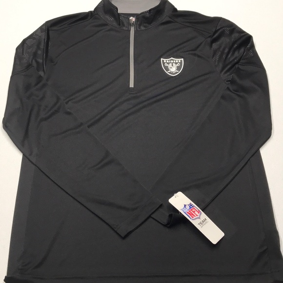 RAIDERS NFL TEAM APPAREL Men’s 1/4 Zip Shirt - Picture 2 of 4